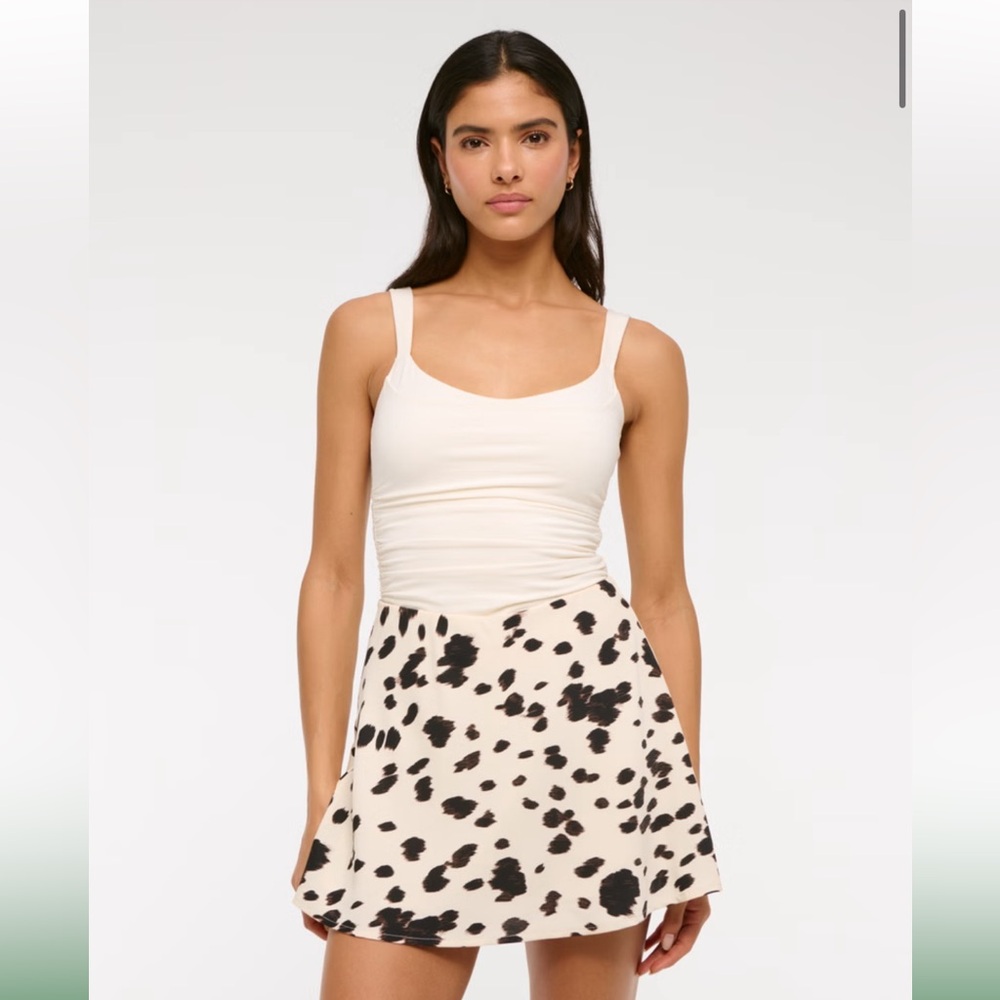 Abercrombie & Fitch High Rise Flirty Mini Skort - Cow Print